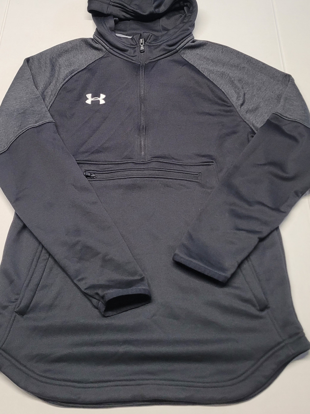 Under armour men’s qualifier Fleece anorak hoodie 1/4 zip size small color gray